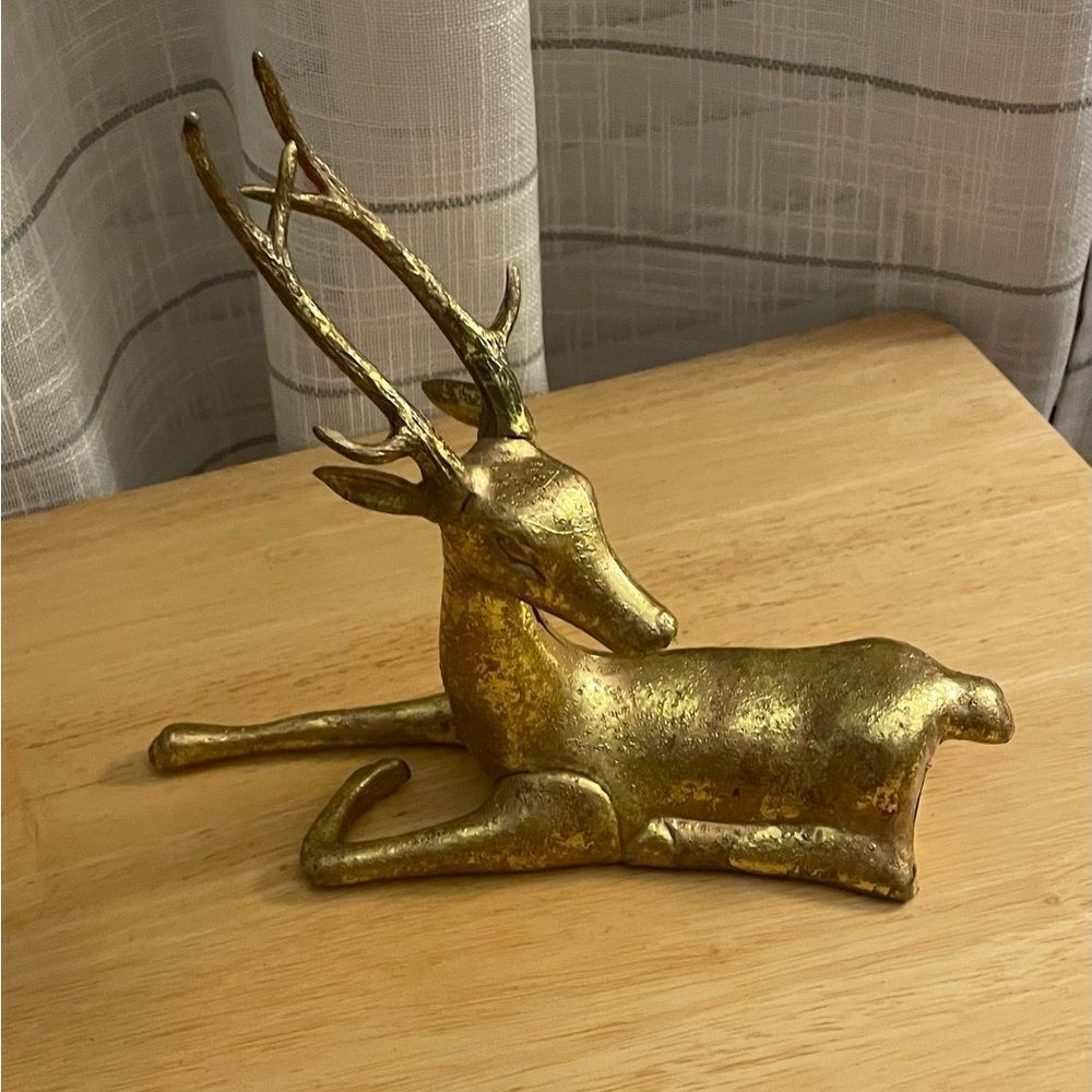 Vintage 1970’s Gold Glitter Plastic Deer